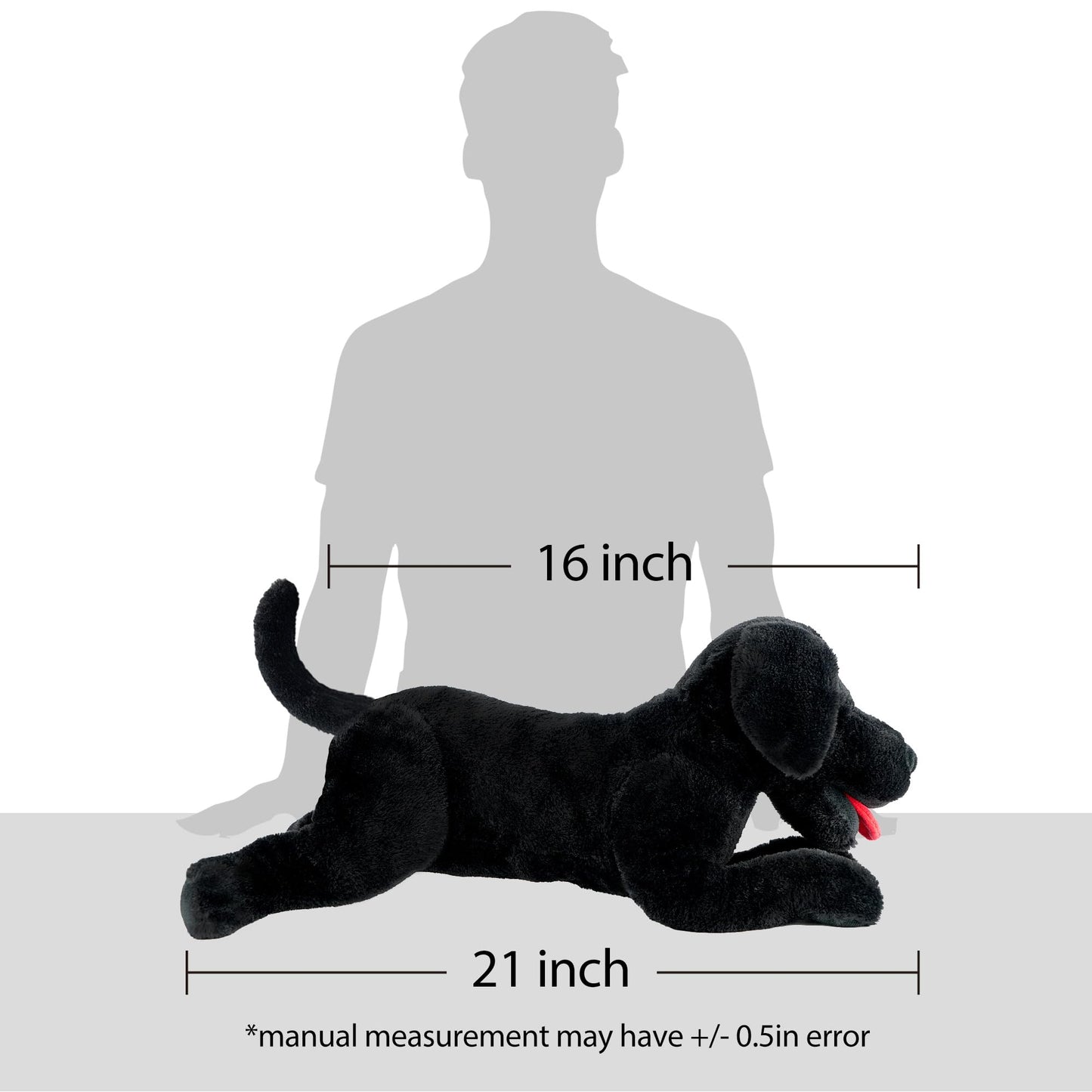 Lotfancy Dog Stuffed Animal, 21 Inch Black Lab Plush Dog, Realistic Stuffed Dog, Puppy Plush Toy For Kids