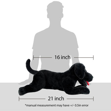 Lotfancy Dog Stuffed Animal, 21 Inch Black Lab Plush Dog, Realistic Stuffed Dog, Puppy Plush Toy For Kids