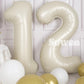 Suwen 40 Inch Cream White Large 12 Number Balloons Big Foil Helium Number Balloons 0-9 Jumbo Happy 12Th Mylar Birthday Party Dec