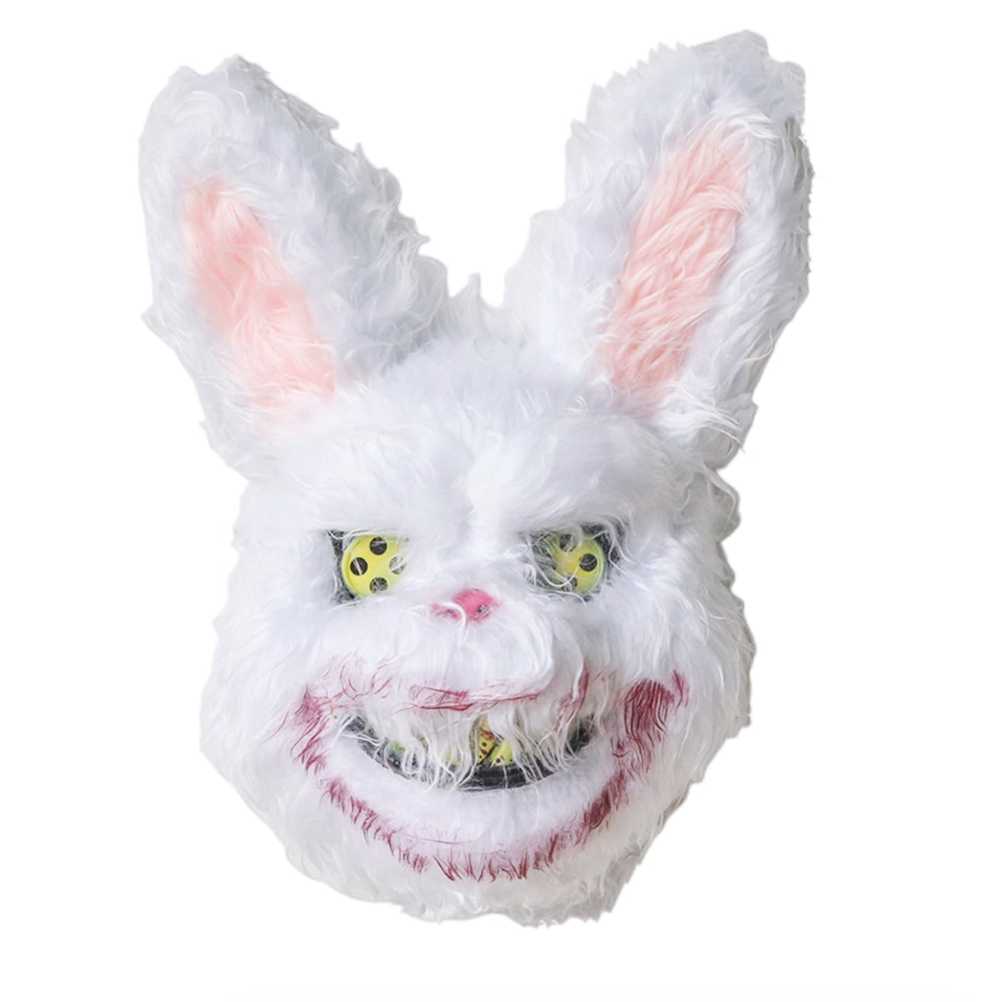 HIPIHOM Easter Bunny Mask, Bloody Plush Rabbit Mask, Bloody Bear Headgear - Performance Props for Easter, Halloween, Horror (Whi