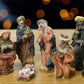 Banberry Designs Nativity Set - 8 Hand Painted Figures - Baby Jesus - Mary - Joseph - 3 Kings - Cow - Donkey - Measures 1/2'' To