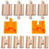 Orbrium    Toys 8 Pcs Wooden Train Track Male-Male Female-Female Adapter Pack Fits Thomas Brio Chuggington Set