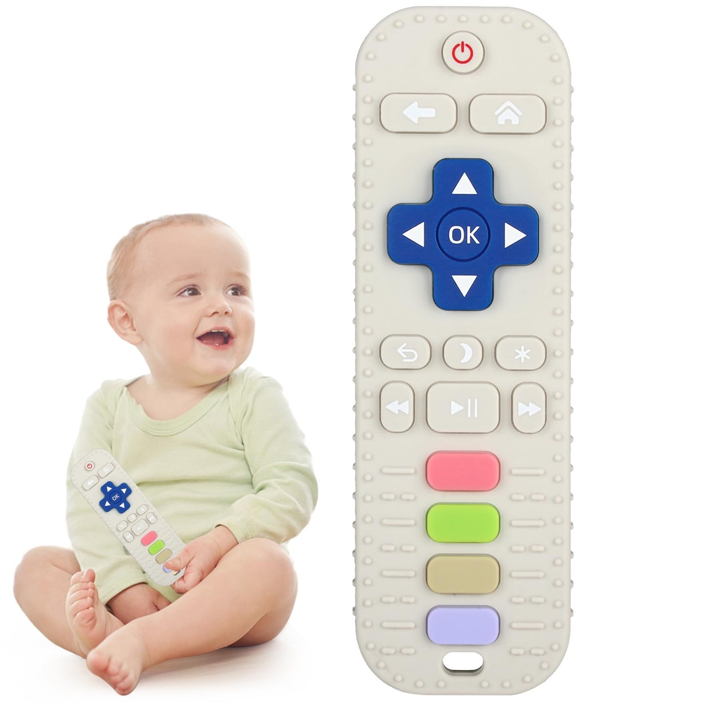 Chuya Remote Teethers Silicone Baby Teething Toys, Tv Remote Teether Toy Red