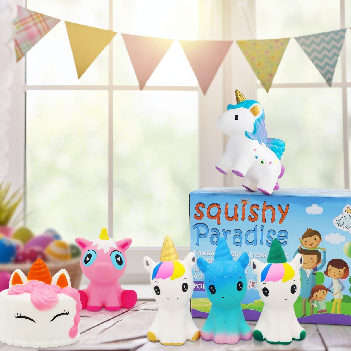 Unicorn Squishy Jumbo Squishies- 6 Pack Narwhal Squishy Unicorn Cake Scented Squishies Pack Slow Rising Squishies Stress Reliever Toys For Girls And Boys Unicorn Party Favors