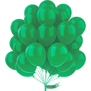 PartyWoo 12 Inch Pearl Green Balloons, 50 pcs Rubber Clover Green Balloons for Party Decorations, Birthday & Wedding Decor
