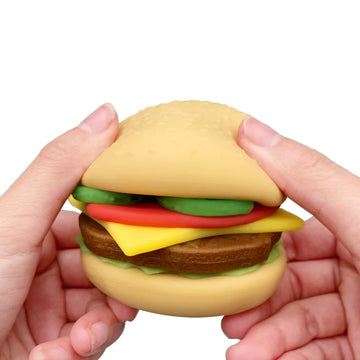 Funnysquee 7 Layers Hamburger Toy Stress Relief Soft Simulation Food Detachable Burger Squeeze Toys Kawaii Squishies Birthday Gift For Kids (Hamburger A)