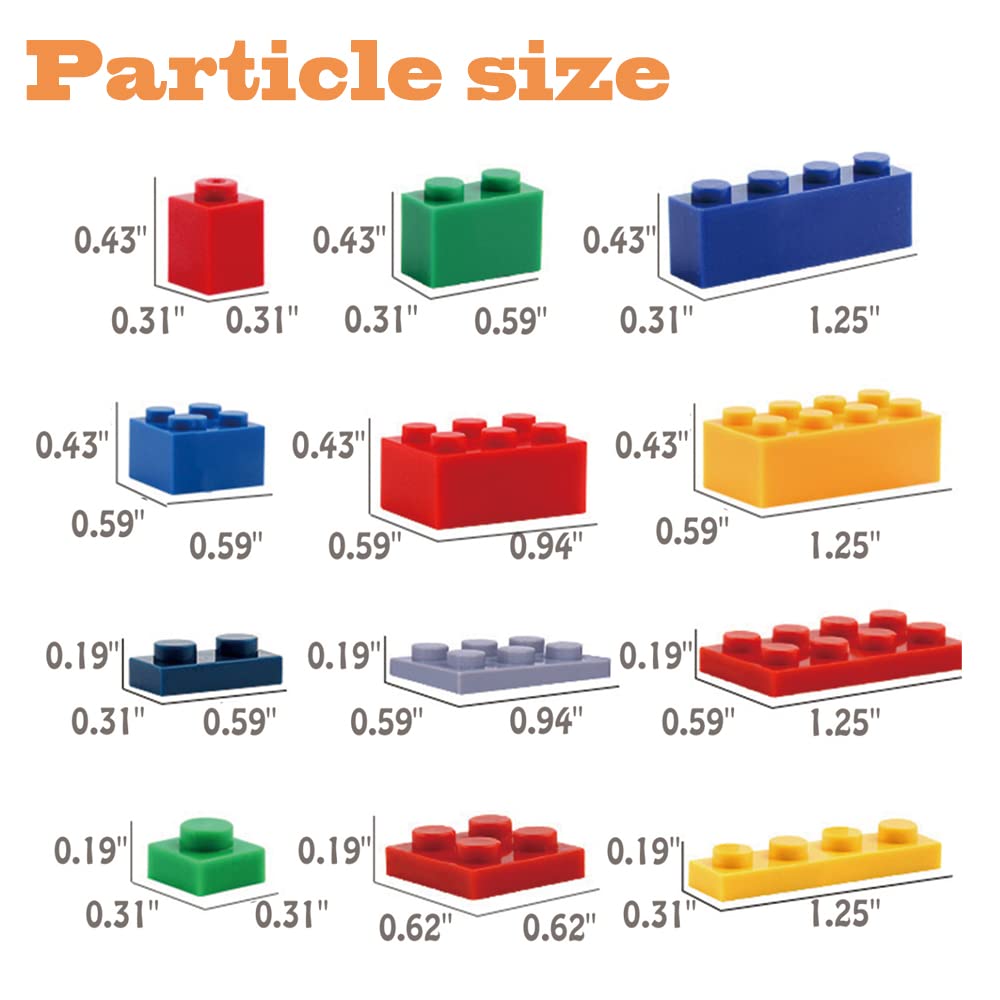 Huizdq Building Blocks, 1100 Pieces, Compatible With All Major Brands, Classic Bulk Blocks, Includes Wheels, Door, Window, Stree