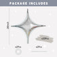 TONIFUL 20Pcs 26Inch Star Balloons Large Silver Four Pointed Star Shape Foil Balloons Big Silver Star Mylar Balloons for Birthda