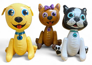 Inflatable Puppy Dogs, 3 Pc Set, 17.5 Inch Decorations, Toys Colorful Photo Prop