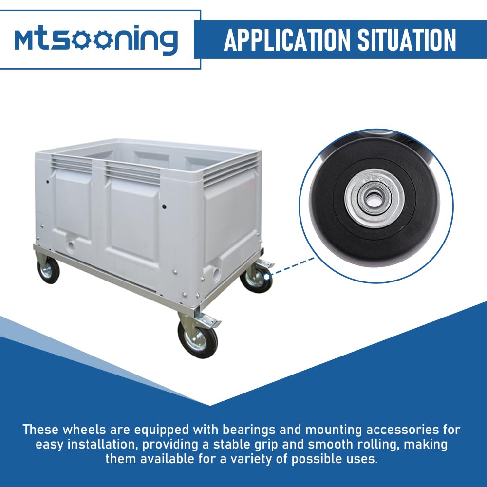 Mtsooning 2Set Suitcase Luggage Replacement Wheels  50x18mm Wear-Resistant Mute Inline Skate Wheel  Rubber Swivel Caster Wheel Bearing Repair Kit