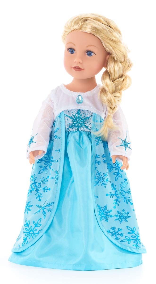 Little Adventures Ice Princess Doll Dress - Doll Not Included - Machine Washable Child Pretend Play And Party Doll Clothes With 