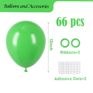 Voircoloria Green Balloons, 66Pack 12Inch Green Latex Party Balloons For Graduation, St. Patrick'S Day, Wedding, Birthday, Chris