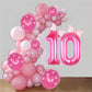 Kwuz 40 Inch Pink Number 10 Balloon - Aluminum Birthday Decoration, Princess Cowgirl Theme for 10th Birthday Party