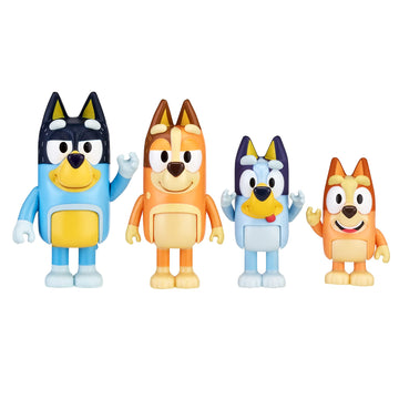 Bluey & Family Figure 4-Pack, Bingo, Bandit & Chilli - New Expressions
