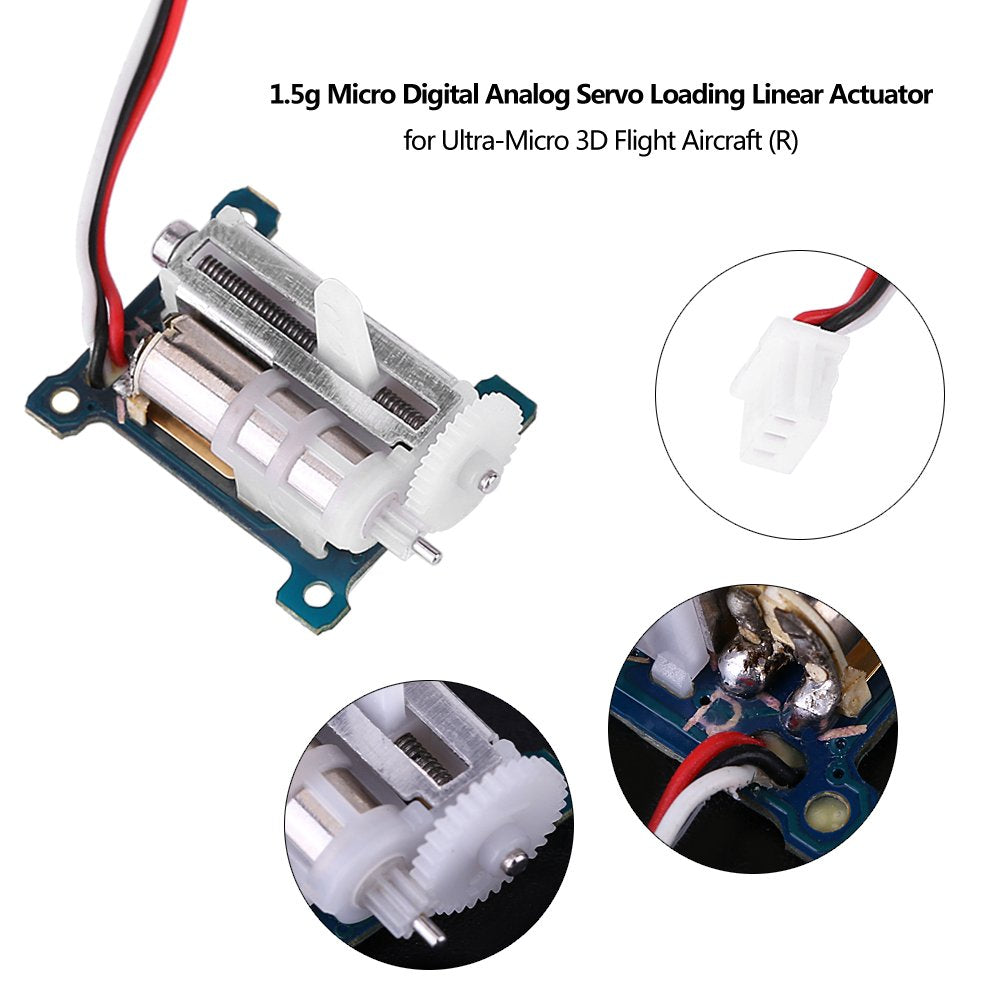 1.5g Micro Digital Linear Servo Actuator Servo Steering Analog Servo Loading Linear Gear Goteck Servo for Ultra-Micro 3D Flight