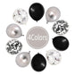 Dagelar Black And Silver Balloon, 30Pcs Metallic Chrome Silver And Black Birthday Balloons With Black Silver Confetti Balloon, H