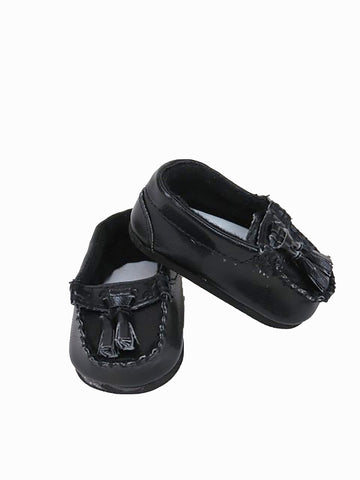 American Fashion World Black Loafers for 18-Inch Dolls | enhanced Quality & Trendy Design | Dolls Shoes | Shoe Fashion for Dolls for Popular Brands
