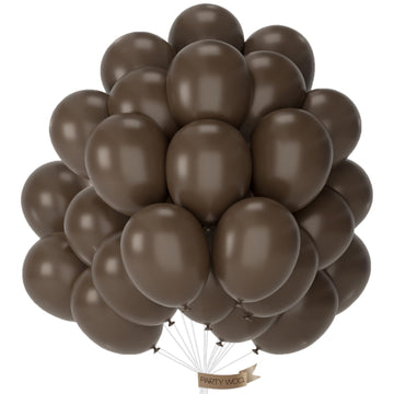PartyWoo Dark Brown Balloons, 50 pcs 12" Rubber Balloons for Party Decorations, Birthday & Baby Shower, Brown-F20