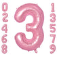 Vonokee 40 Inch Pink Giant Number Balloons 3, Jumbo Digital Foil Mylar Balloon For Birthday Party Wedding Anniversary Celebratio