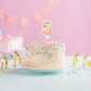 FAMGift Number 5 Birthday Candle - Colorful Macaron Candles, 5 Candle Birthday Girl Women, Sweet Theme Birthday Party Supplies,