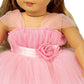 Girls Doll Clothes And Accessories , Princess Costume , Wedding Dress , Party Gown Dress For 18 Inch Dolls (Pink)