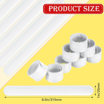 Gemscream 12 Pcs Silicone Slap Bracelets DIY Slap Bands Party Favors Bulk Blank Soft Wristband Wrist Snap Band for Craft Project