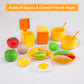 118Pcs Mini Play Kitchen Accessories for Kids, Pretend Cooking Playset with Cookware, Tableware & 2 Fruit Sets, Learning Gift fo