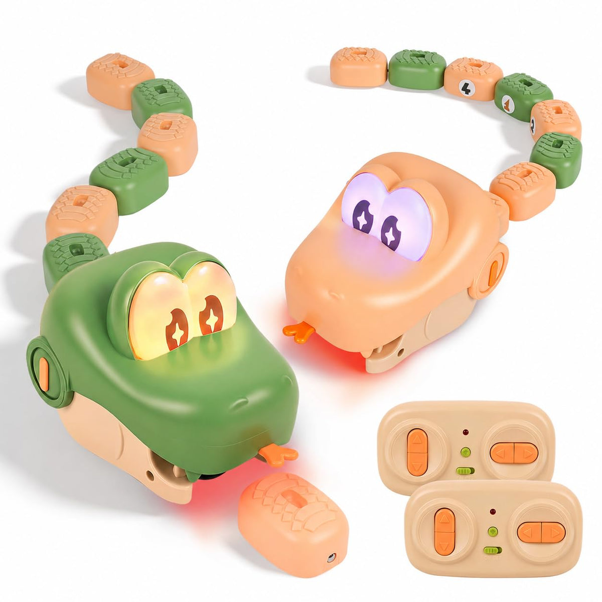 Magnetic Snake Game 2Pack, Remote Control Snakes with 16 Tail Pieces