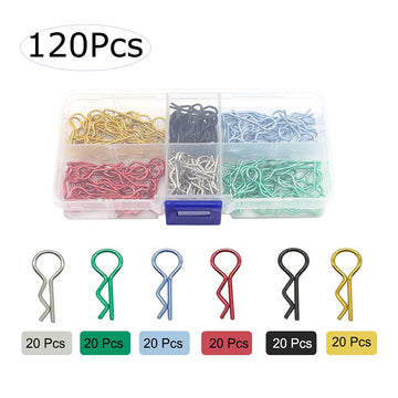 120Pcs RC Car Body Clip Pins R Shell Buckles for RC Car Parts Truck Buggy Crawler Short Course
