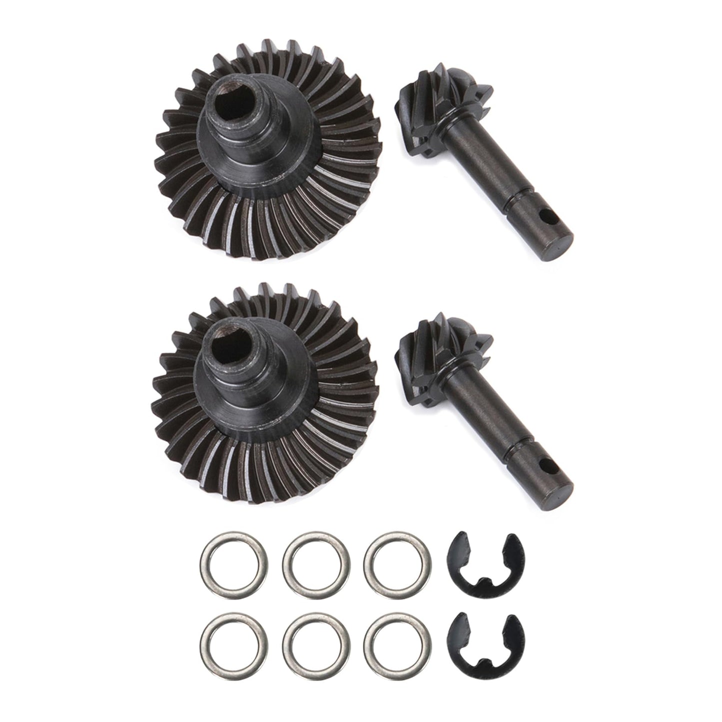 Amk 2 Sets Metal Scx10 Iii Bevel Gear, Ring Pinion Gear Set, -11% 8T-27T 1/10 Capra Underdrive Differential Axle Gears For Rc Cr