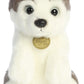 Aurora Adorable Miyoni Tots Sitting Pretty Husky Pup Stuffed Animal  Lifelike Detail  Cherished Companionship  White 10 Inche