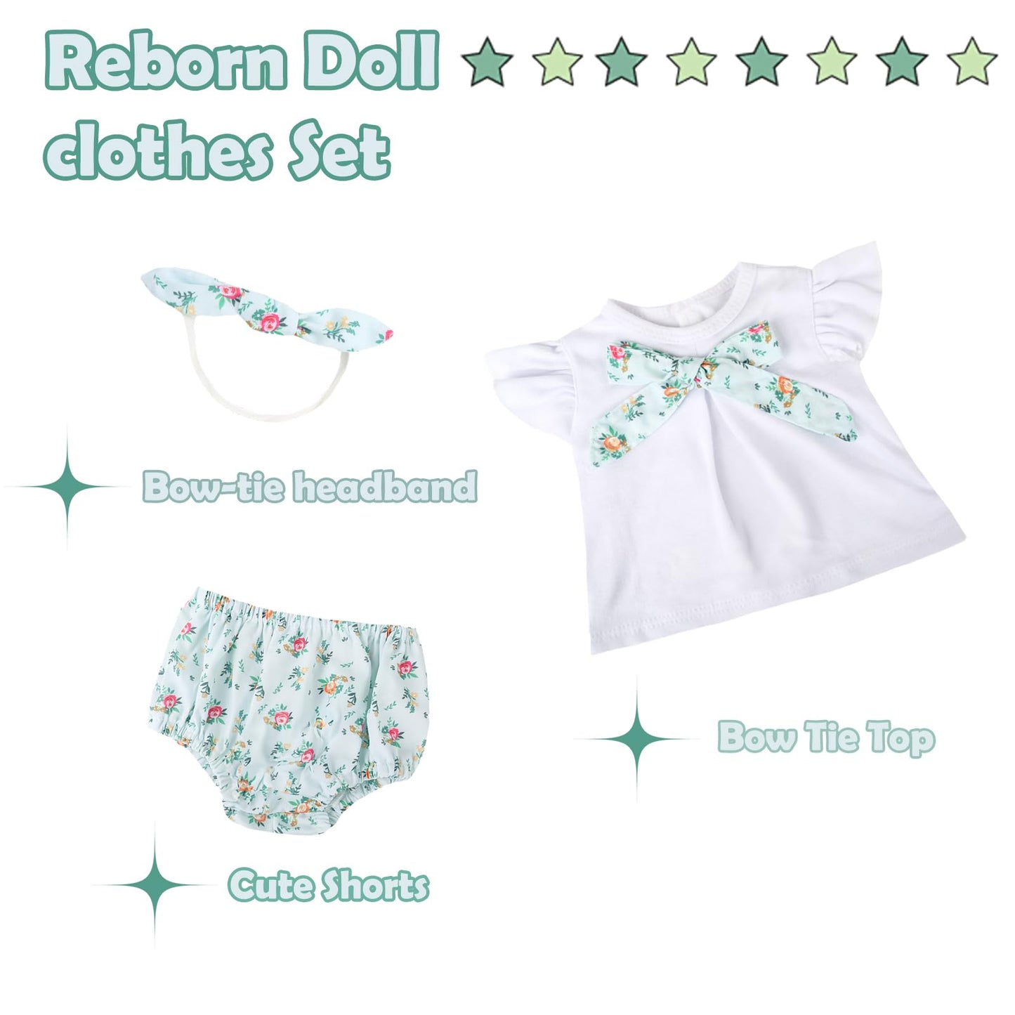 Wooroy Reborn Baby Doll Clothes 18 Inch For 17-19 Inch Reborn Doll Girl 2 Pack Pink&White Reborn Baby Dolls Outfits Reborn Baby Clothing Baby Sets