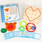 Yhzan Wooden Geoboard Graphing Peg Board Montessori Toddler Sensory Toy Colorful Rubber Bands Pattern Cards Preschool Learning G