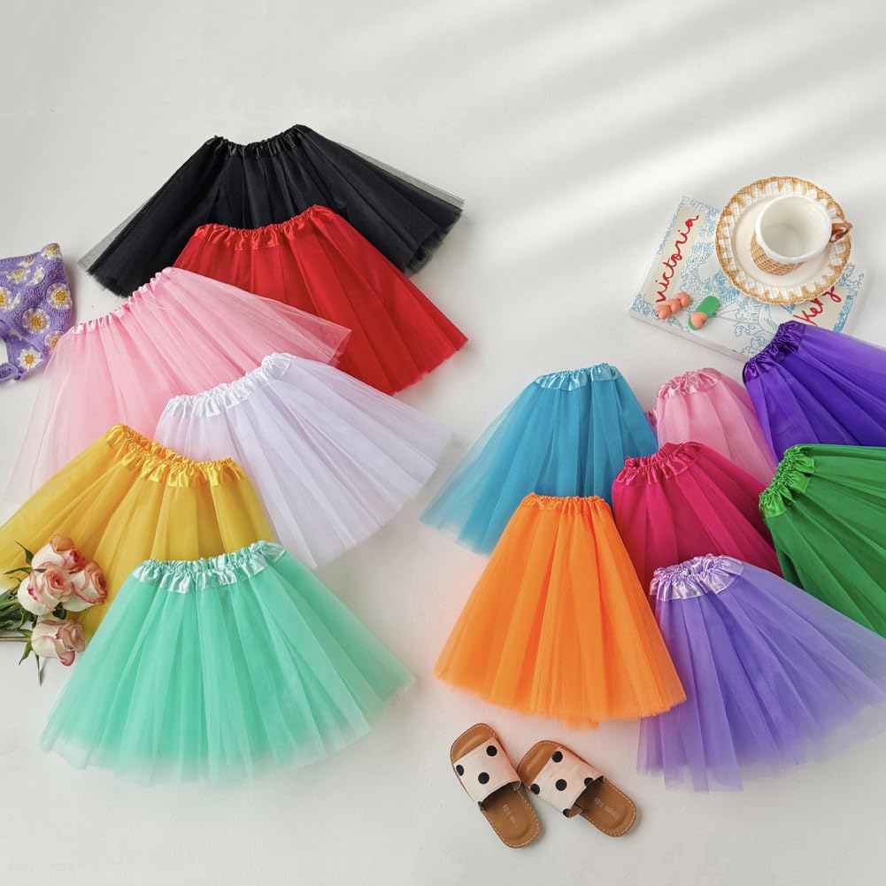 Bgfks Tutu Skirt For Girls,5 Pack Princess Party Favor Dress Skirt Set With Hairclips For 2-8 Years.(Mint Green)