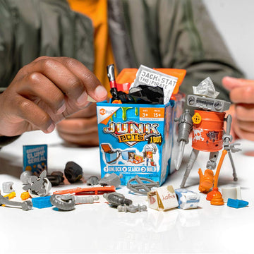 HEXBUG JUNKBOTS Trash Bin Assortment Kit - 24+ Piece Alien Powered Construction Toys for Kids - Multicolor - Model 480-6841