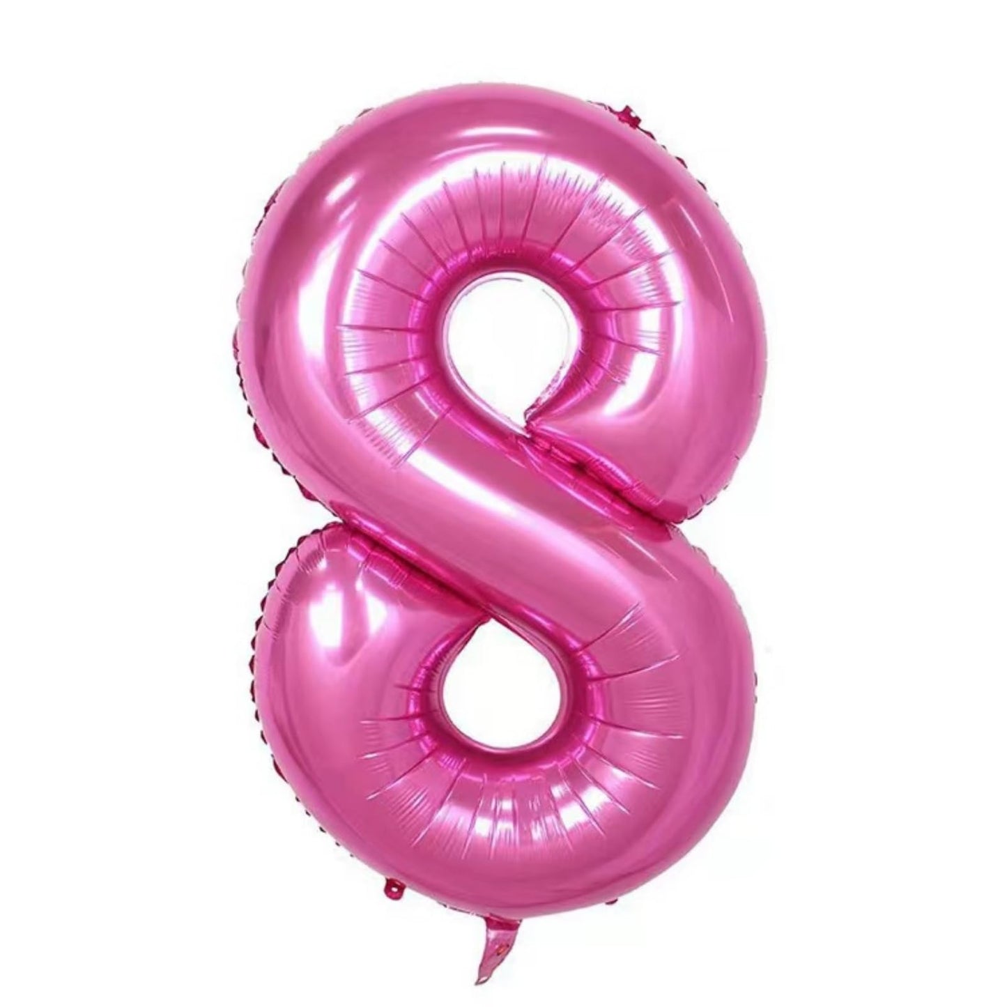 40Inch Pink Number 8 Crown Balloons Set, 8Th Birthday Balloons For Women And Girls, Wedding Anniversar Celebration Decorative Ba