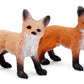 Uandme Fox Toy Figures Set Includes Arctic Fox & Red Foxes Figurines Cake Toppers (5 Foxes)