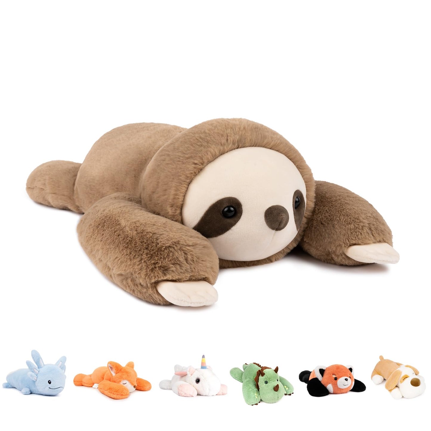 Niuniu Daddy 20" Weighted Sloth Stuffed Animal - Medium Brown Plush Toy for Adults & Kids, Ideal Gift for Christmas & Birthdays