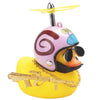 wonuu Rubber Duck Car Ornaments Cool Yellow Duck Car Dashboard Decorations Squeaky Glasses Duck with Propeller Helmet for Car ccessories Dashboard (Snail-Yellow G)