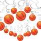 36Ct Basketball Hanging Swirl Decorations - Basketball Themed Party Supplies Hanging Party Decorations, Boy Birthday Party Decor