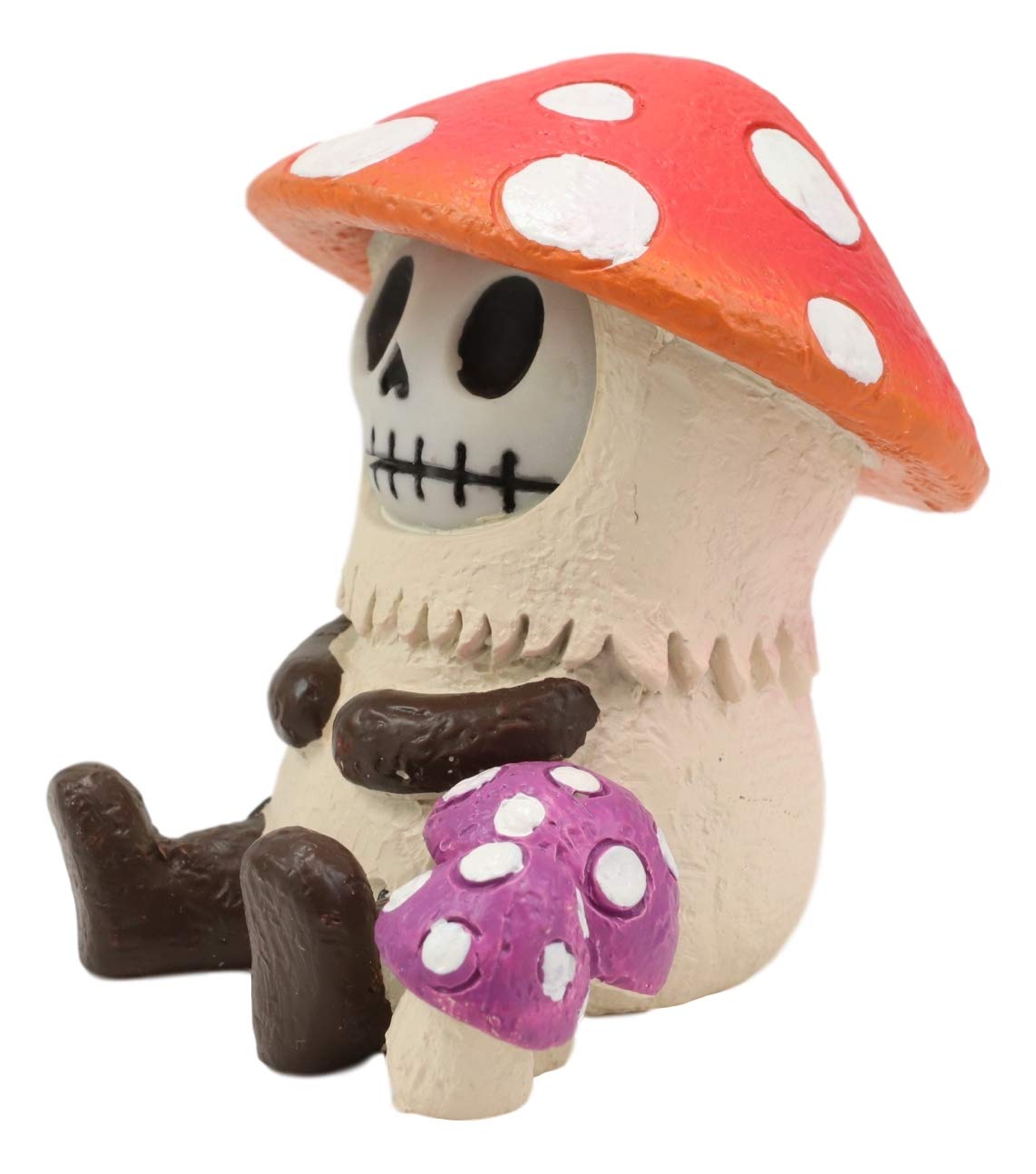 Ebros Gift 2.75' Tall Furrybones Kinoko The Fungi Toadstool Mushroom Collectible Figurine Skeleton Monster Mushrooms Hooded Costume Furry Bones Skeletons Statue