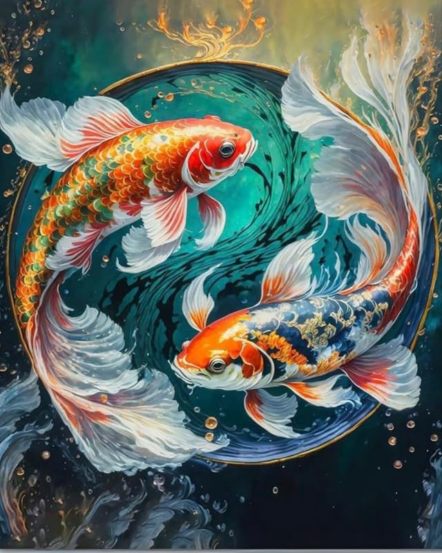 Tulip N Turtle Fish Diy Acrylic Paint By Number Kit For Adults Beginner Canvas Painting By Number Acrylic Painting. Wall Decorat