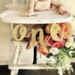 Hongkai Glitter Gold 1st Birthday Highchair Banner Boy Girl Baby Birthday ONE Banner One High Chair Sign Baby First Birthday One