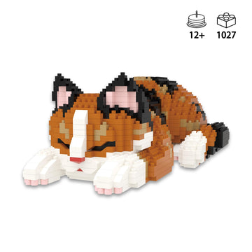 Larcele Micro Building Blocks Set, Diy Mini Building Toy Bricks For Age Over 12 Years, 1027 Pieces Kljm-05 (Tortoiseshell Cat)