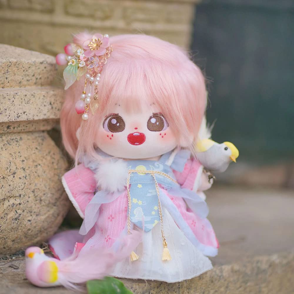 Niannyyhouse 20Cm Plush Doll Girl Humanoid Stuffed Body No Attribute 8' Normal Body Wearable Clothing Dress Up Gifts (A-7-Without Skeleton)