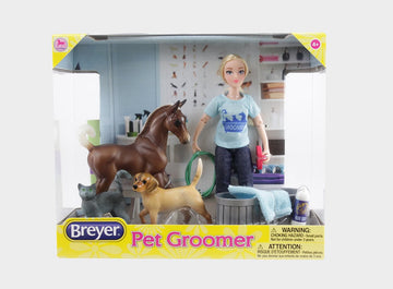 Breyer Freedom Series (Classics) Pet Groomer Doll & Animals Set | 10 Piece Playset With 6' Fully Articulated Rider Doll | 1:12 Scale
