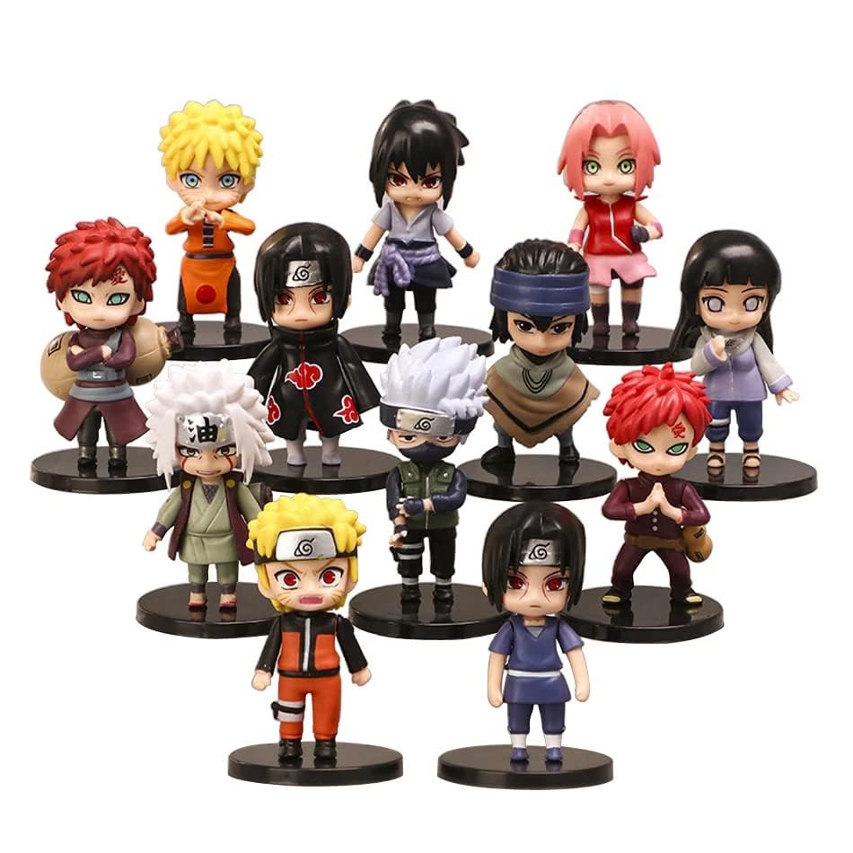 Trunkin Anime 12 Pcs Action Figure Pvc Set Collectible Sasuke Itachi Jiraiya Hinata Kakashi Figurines Toy Set