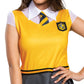 Hufflepuff Dress Skirt, Official Wizarding World Costume Dress With Collar And Tie, Teen Size Junior (7-9,Yellow/Gray