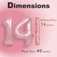 SUWEN 14-Inch Pink Foil Number Balloons 0-9 Jumbo Mylar Birthday Party Decorations for Girls and Women