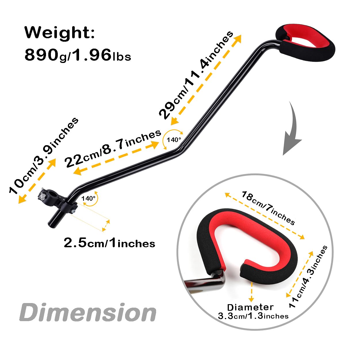 Cyclingdeal Bike Bicycle Children Kids Training Handle - Balance Buddy - For 22.2Mm To 28.6Mm Seatpost - Two-Hand Holding